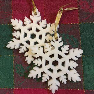 Set of 2,  3D Home-Printed Snowflake Ornament - 3/8" thick
